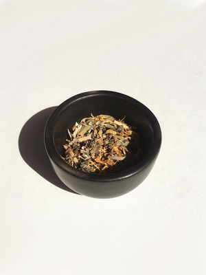 Yaupon Tea Wellness Woman's Blend with calendula, lemongrass, oat straw, raspberry leaf, red clover, and nettle
